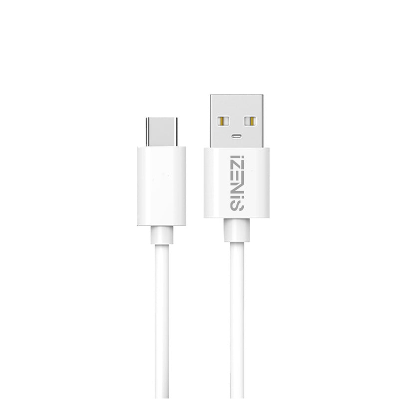 IZENIS D-03P-21, Data Cable, 2.4A-PVC-USB A to Type C 1m,White