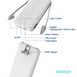 IZENIS DP-009 10000mAh Power Bank with charger, All in one Power Bank with Plug, Data Cable for iphone,Android