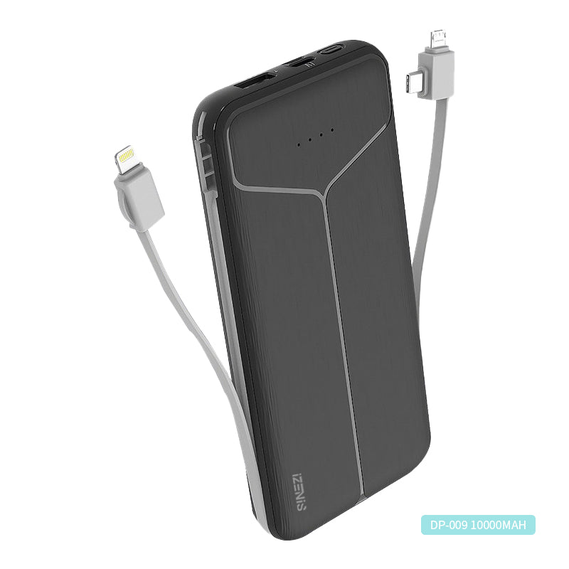 IZENIS DP-009 10000mAh Power Bank with charger, All in one Power Bank with Plug, Data Cable for iphone,Android