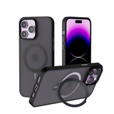 IZENIS IZ-0502 Case for iPhone 13/14 Series,Metal Stand Ring Holder Cover,Full Protection Shockproof (Black\Purple)