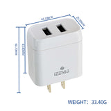 IZENIS P-03 Charger, two Ports USB-A*2, 2.4A plug
