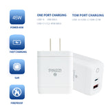 IZENIS P-09G Charger, GaN 45W Fast Charge, Two Ports USB-A + Type-C plug