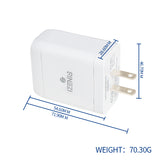 IZENIS P-09G Charger, GaN 45W Fast Charge, Two Ports USB-A + Type-C plug