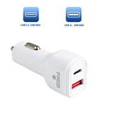 IZENIS P-C01 Car Charger, 20W Fast Charge, Two Ports USB-A + Type-C plug