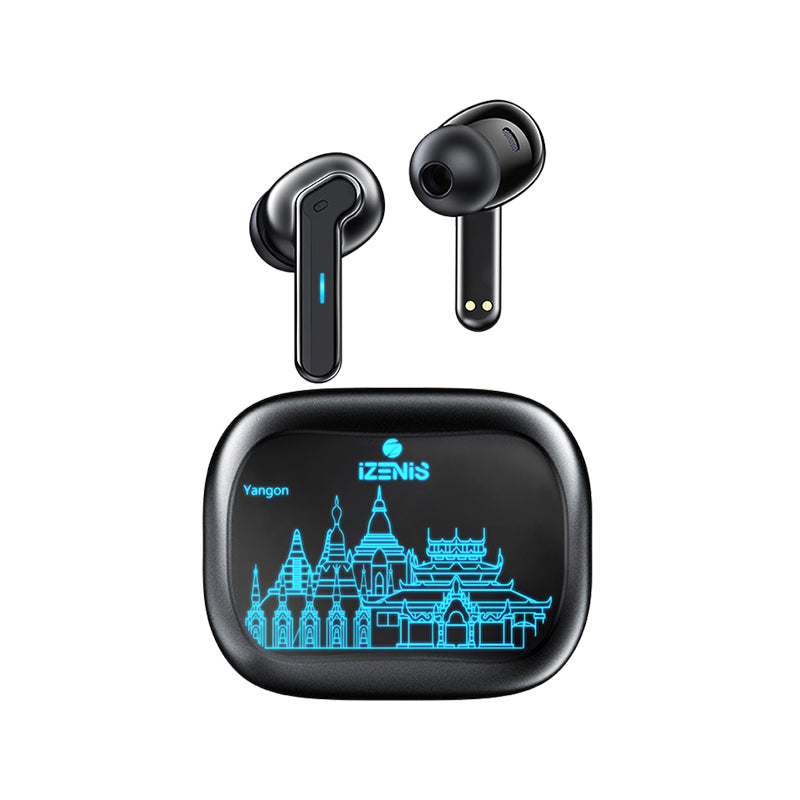 IZENIS izPods F036 Bluetooth 5.3,TWS In-Ear Earbuds for Music and Game,ANC+ENC Wireless Earbuds, Colorful Lightning pattern headsets,Waterproof IPX6